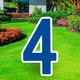 Royal Blue Number (4) Corrugated Plastic Yard Sign, 30in